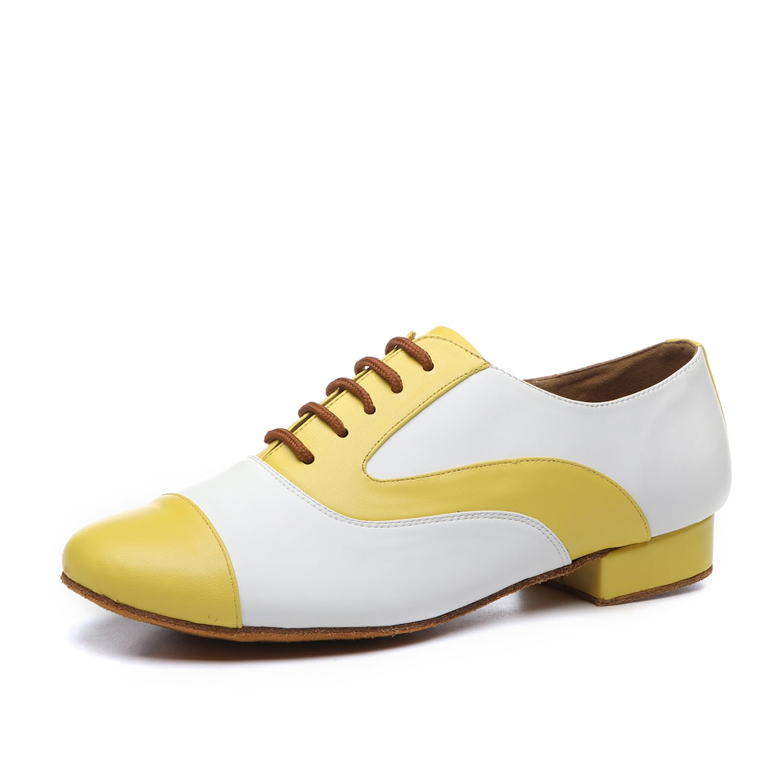 Zapatos de Baile de Salón de Cuero para Hombres Tacón Bajo Práctica L147