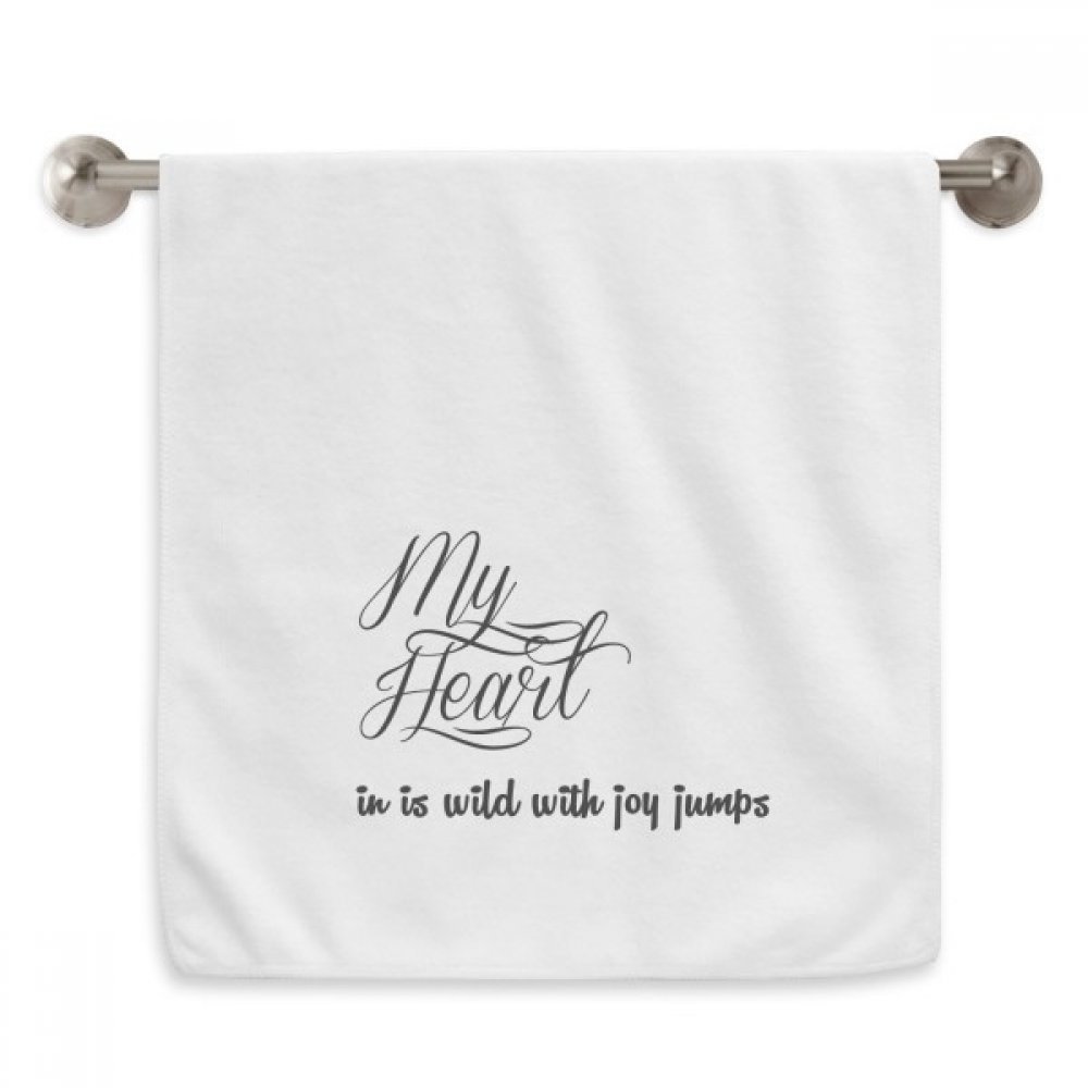 Serviette débarbouillette blanche 13 x 29 inch avec citation de poésie