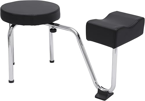 Miniatura 3 de Silla de pedicura con reposapiés, taburete de pedicura ajustable giratorio para spa, salón de belleza, suministros de equipo de estudio (negro)