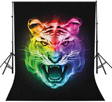 Amazon Com Fondo De Fotografia De Vinilo De Tigre De 4 9 X 5 9 Ft Con Pantalla Abstracta Grande Espectro De Fuego Color Arco Iris Fondo Para Bebe Cumpleanos Boda Estudio Fotografia Electronica