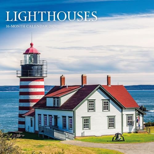 Carousel Calendars, Lighthouses Special Value 2026 Wall Calendar, 12.01'' X 12.01'', 16-Month Calendar with Stapled Binding