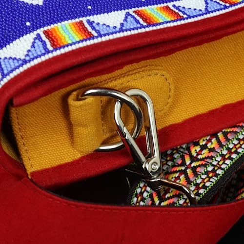 Image of Handmade Beaded Handbag, Native American Style Crossbody bag, Czech Glass Beads Shoulder Bag, Unisex Handbag.