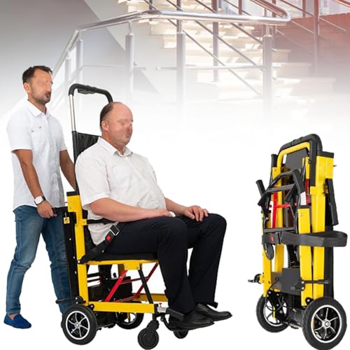 Silla de ruedas plegable for subir escaleras, salvaescaleras eléctrico, elevador portátil for escaleras, silla for subir y bajar escaleras, capacidad de carga 380 lb, for personas con discapacidad y p