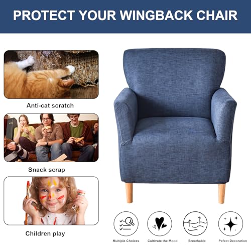 HAOYONG Banquet Armchair Slipcover Stretch Velvet Chair Covers 1-Piece Armchair Sofa Covers Soft Arm Chair Cover Removable Washable Single Couch Covers Furniture Protector for Living Room - Set of 1 - Image 6