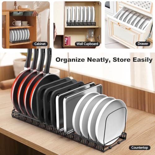 image for Housolution Cutting Board Organizer Rack, Expandable Baking Tray and C