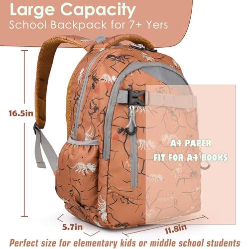 Genteen Kids Backpack for Boys Lightweight School Bags for Elementary Middle School kids Backpacks Boys with Laptop Compartments Backpack for Kids-Dinosaur3