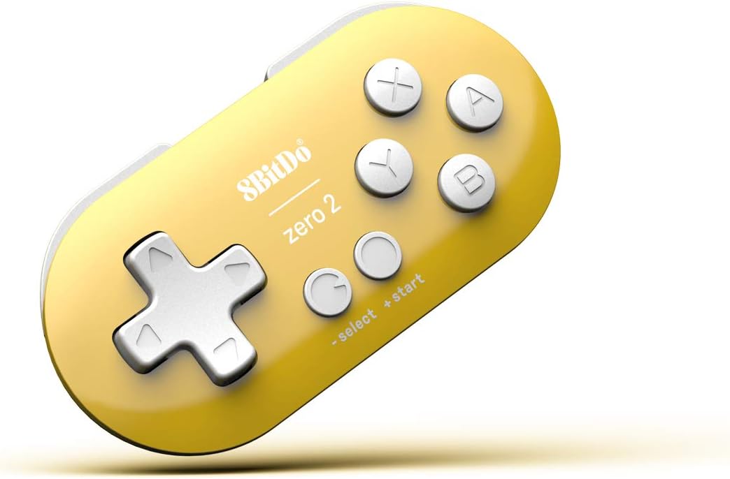 8Bitdo Zero 2 Bluetooth Key Chain Sized Mini Controller for Nintendo Switch, Windows, Android and macOS (Yellow Edition)