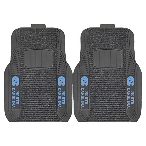 FANMATS NCAA North Carolina Tar Heels 2-Pack Deluxe Car Mat Set