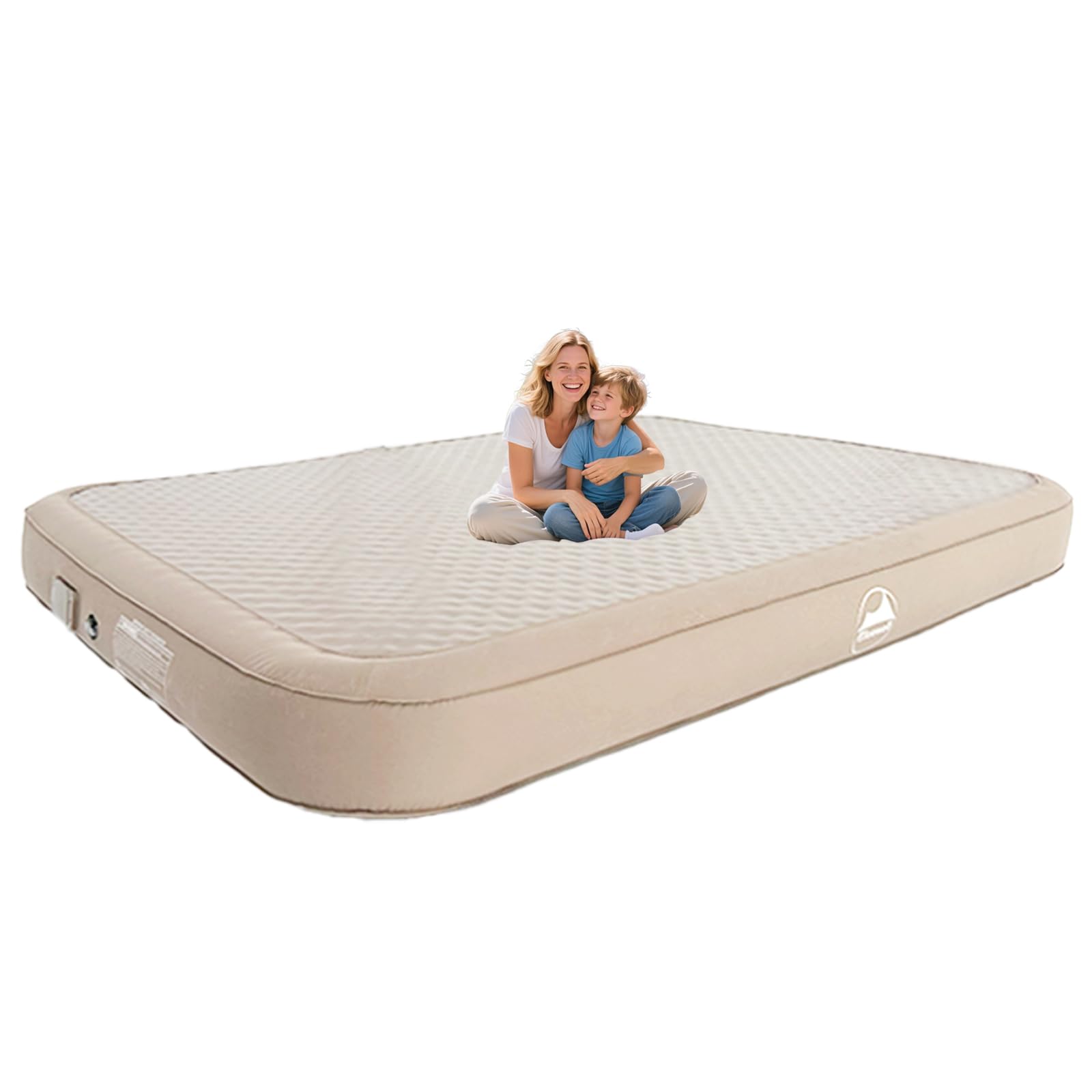 Drop Stitch Pongee Queen Air Mattress with Built-in High-Speed Pump .Ideal for Camping and Traveling .Double Height, Adjustable, Portable Air Mattress.Includes Storage Bag.600lb Weight Capacity