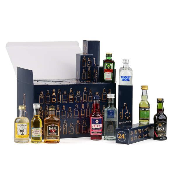 BienManger.com Calendrier de l'avent mini-bar 24 mignonnettes - Le calendrier de 24 bouteilles