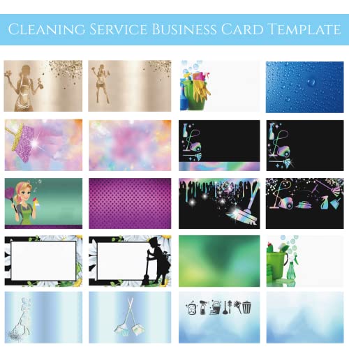 Custom Business Cards Personalized Business Cards for Small Business 300gsm Matte Paper Front & Back Sides Printed 3.5" x 2" - Cleaning Service Template