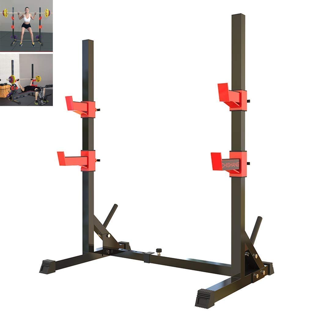 ERoomQ Barbell Home Bench Press Squat Rack Bench Press Rack Home Fitness Equipment Sports Equipment Barbell Rack Width and Height can be Adjusted