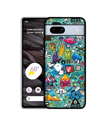 Image of Crazy Design Premium 2D Printed Metal Back Case Cover for Google Pixel 7A 5G, Multicolour