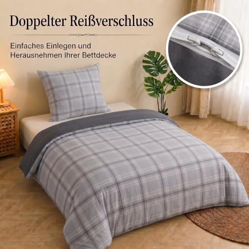 Pamposh Bettwäsche 135x200 cm Set – 2-teilig Mikrofaser Bettbezug mit Kissenbezug 80x80 cm… – Ansicht 5