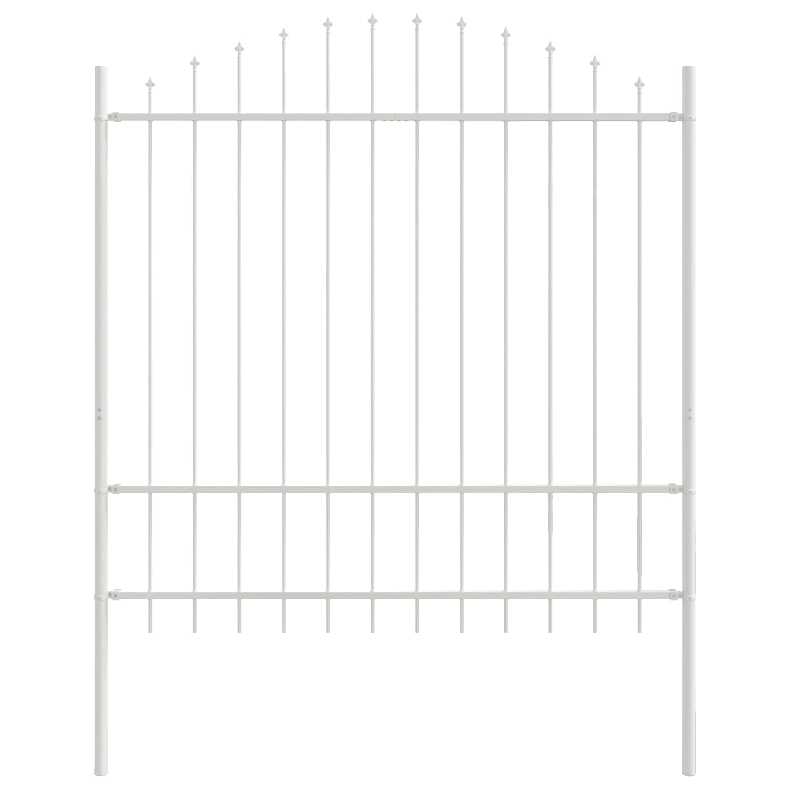 Garden Fence 7 Pcs White 170 x 215 cm Powder-Coated Steel Outdoor Decorative Border for Patio Yard Flower Bed, Water-Resistant Easy Assembly DIY Garden Boundary Barrier