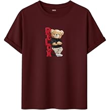 Unisex Oversize Relax Bear Grafik Bask l  Pamuklu Ti rt, Streetwear Tarz , Premium Bask