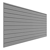 Proslat 88107 Heavy Duty PVC Slatwall Garage Organizer, 8-Feet by 4-Feet Section, 10 Panels, Light Grey Light Gray 8-Feet by 4-Feet Section Organizer