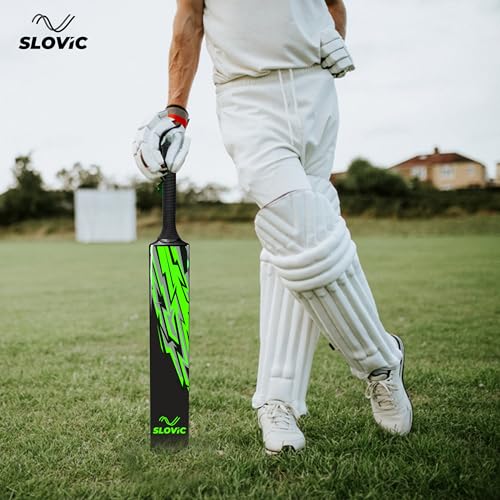 Image of Slovic Cricket Bat [90 x 10.5 CM] | Full Size Tennis Bat for Cricket | Cricket Bat-Ball for All (Above 14 Years) | Plastic Bat for Indoor Tournament | Lightweight Fiber Bats for Cricket kit