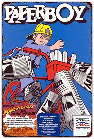Tin Sign 8" x 12" for Home Ranch Wine Cellar Bar Patio Metal Signs Vintage Paperboy Video Game Ad Arcade Gaming Retro Look Novelty Wall Decor