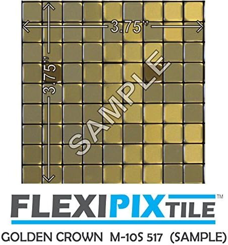 Sample, Aluminum Mosaic Tile, Peel & Stick, Kitchen Backsplash, Accent Wall, Golden Crown