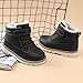 HOMEHOT Boys Fashion Boots High Top Sneakers Faux Leather with Fur (toddller/littile kids) color black size 7