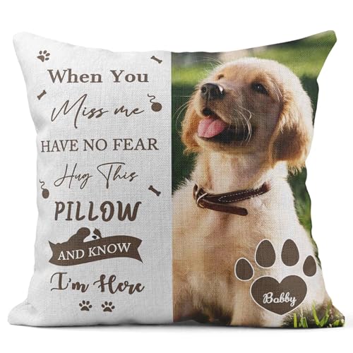 Print Maniacs Personalised Pet Memorial Cushion – Custom Photo & Name, Pet Loss Remembrance Pillow – Pet Tribute Keepsake Gifts - Cat, Dog, Pet