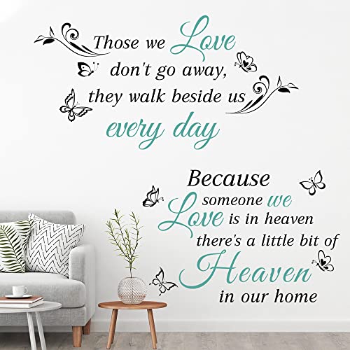 Quotes Saying Wall Decals Because Someone We Love Is In Heaven Decal Peel And Stick Lettering Words Wall Stickers Memory Wall Decals Vinyl Inspirational Religious Wall Decal For Home Family Room Decor #TOP1