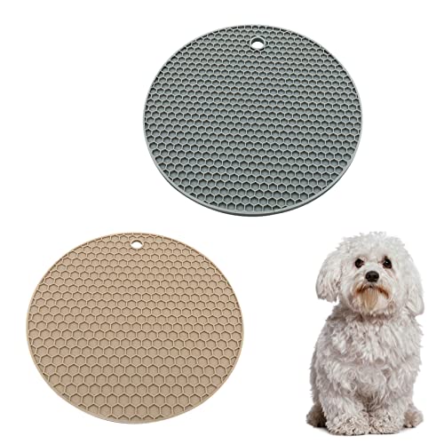 Napfunterlage Hund Katzen, Rutschfeste Unterlage für Hundenapf Oder Katzennapf, Silikon Napfunterlage, Futtermatte, Katze Futterunterlage, Hunde Leckmatte, Hundenapf Unterlage, 2 Stück