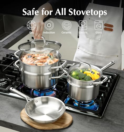 Image of KOCH SYSTEME CS Stainless Steel Cookware Set 23 PCS With 5-Ply Steel Base