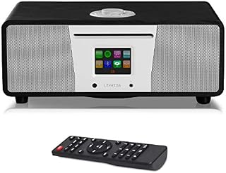 LEMEGA Compact Hi-Fi DAB/DAB+ Stereo Music System CD Player,WiFi Internet Radio,Spotify Connect,Bluetooth,Dual Alarms Clock,colour screen,Remote &App Control Black