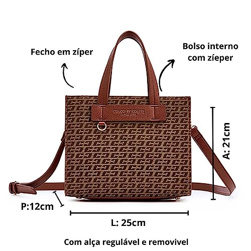 BOLSA FEMININA COLCCI TOTE JACQUARD CARAMELO 11347