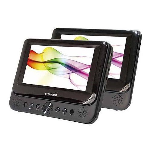 Sylvania SDVD8741 7 Inch Dual Screen Portable DVD/CD/MP3 Player (Renewed)