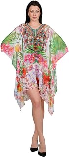 RAVI RAJORIA Multicolor Printed Crepe Kaftan Short Dress for Women Free Size Price In India