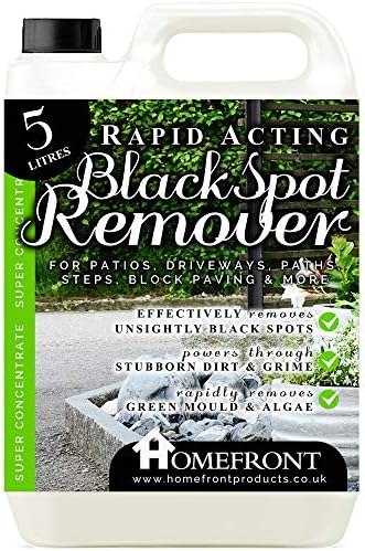 Homefront Rapid Acting Black Spot Remover - Removes Black Spots Quickly and Easily For use on Patios, Driveways, Paving & More - Easy to Use Fluid (5 Litres)