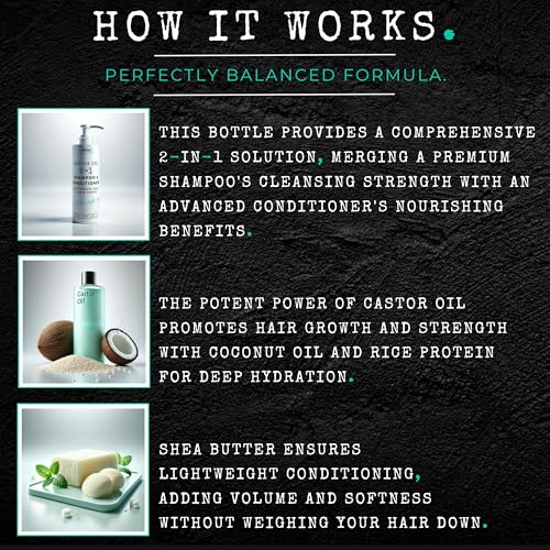 Reforian Castor Oil 2 In 1 Shampoo And Conditioner Men & Women Castor Oil Shampoo And Conditioner For Hair Growth Products Shampoo And Conditioner 2 In 1 Castor Oil For Hair Growth Shampoo And Conditioner Set thumb #6