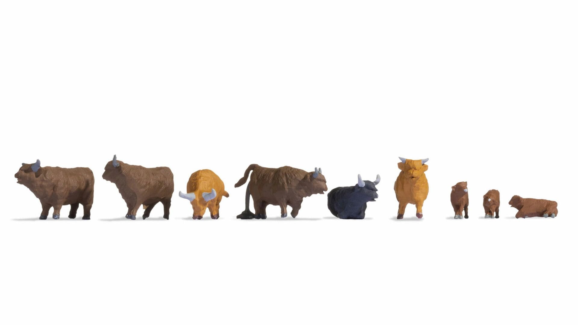 NOCH® Highland Cattle, Detailed Animal Figures for the Gauge H0, Hand Coloured