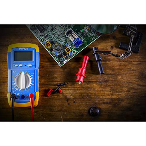 Image of Powerbuilt Digital Multimeter Tester with 52 inch Test Leads, Alligator Clamp Adapters, Battery & Charging System Diagnostic Tool, Rugged Case & Backlight - Test 1.5V /9V /12V Systems - 240315