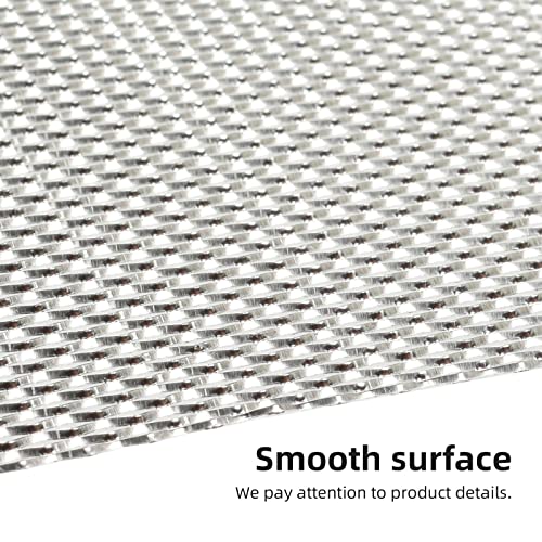 Image of AggAuto 47x16 inches Car Pickup Truck Grill Mesh Spoiler Bumper Vent Aluminum Alloy Automotive Grille Insert Air Intake Racing Rhombic Hole 3x6mm Silver
