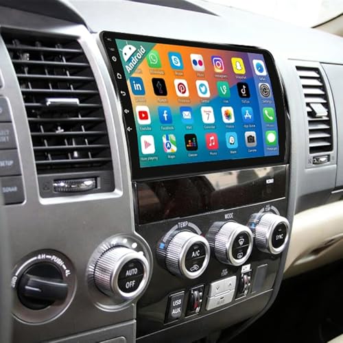 Image of 2+64G Double Din Radio for Toyota Tundra 2007-2013, 4 Core 10.1 Inch Android 14 Touch Screen Car Stereo for Sequoia 2008-2018 with Wireless Carplay Android Bluetooth GPS Backup Camera WiFi DSP SWC FM