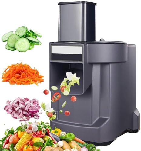 100W Electric Vegetable Chopper - Multi-Function Food Dicer, Slicer & Shredder with Wide Mouth Feed Chute - 4 Cutting Styles for Quick Meal Prep, Ideal Kitchen Gadget