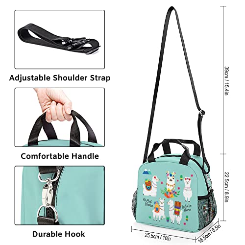 Rcekvoh Llama Insulated Lunch Bag Women Girls Waterproof Lunch Box Freezable Lunch Tote Bag For Work Picnic With Adjustable Shoulder Strap Mesh Pocket #TOP1