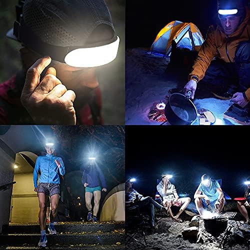 Head Torch, LETOUR LED Head Torch, Ultra-Wide-Angle 220° Lighting Headlamp 90°Adjustable COB Rechargeable Headlight Flashlight IPX6 Waterproof Headlights for Camping, Hiking, Jogging
