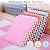 DSJBGSS Playmat 50 Pcs 12"x12" Foam Floor Mat, Plush Interlocking Carpet Floor Tiles, Square Puzzle Play Mat Fluffy Soft Floor Mats for Home Playroom Bedroom(Pink)