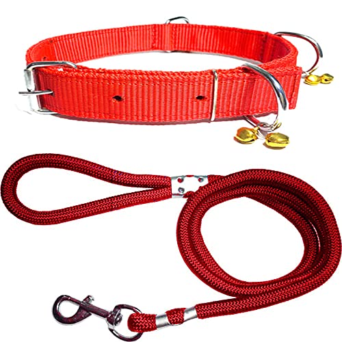 PAYTON PERRY Dog Ghungroo Collar with Lead Combo of Specially for Medium Breed Dogs (Recommended for 14-23kg pet) (MEDIUM, RED) (B0B3W6131Z) Amazon Price History, Amazon Price Tracker