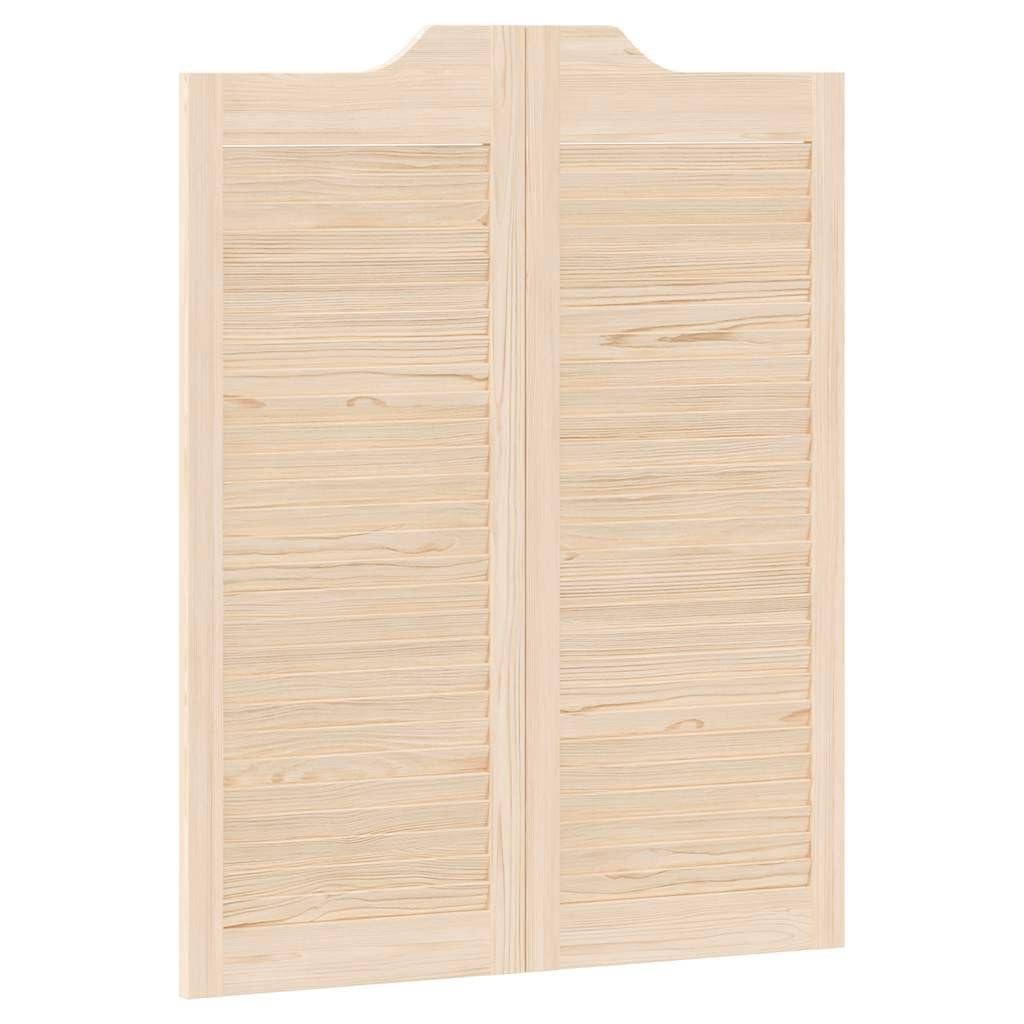 Double Porte Battante, Porte Saloon de Séparation à persiennes 1paire 100x80 cm bois massif Pin