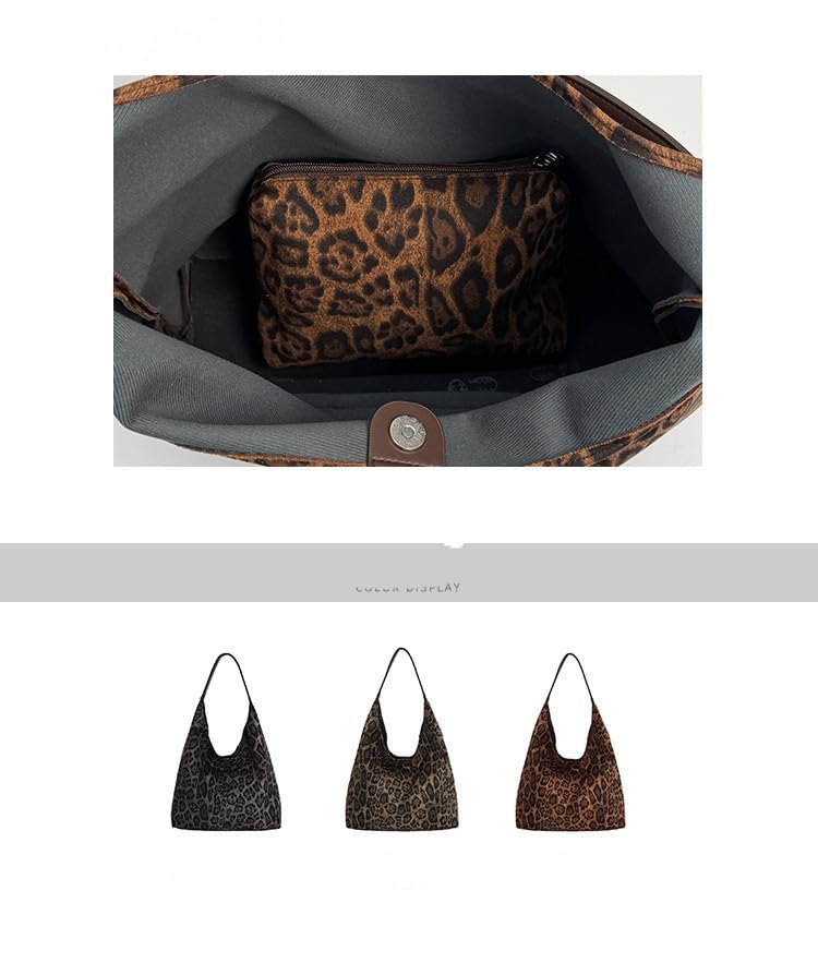Image of Leopard Tote Bag for Women Cheetah Purse Vintage Hobo Bag Large Capacity Work Tote Bag