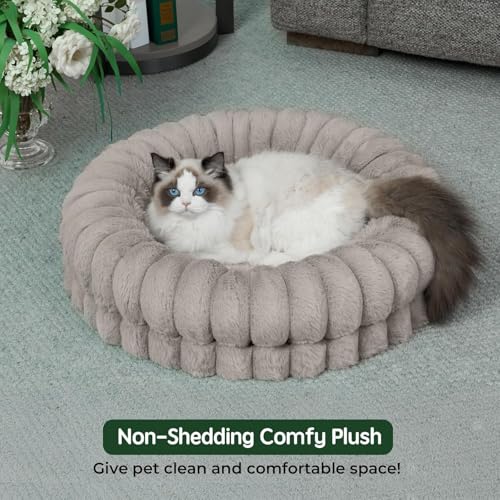 Image of BALANCE Luxury Donut Dog Bed, 24 Inches Round Dog Beds for Small Dogs Washable, Orthopedic Calming Pet Bed for Puppy and Cats with Anti-Slip Bottom (Oatmeal)