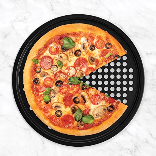 Fante's Perforated Crispy Pizza Pan, Non-Stick Carbon Steel, Pfoa Free, 12-Inches, The Italian Market Original Since 1906 #TOP1