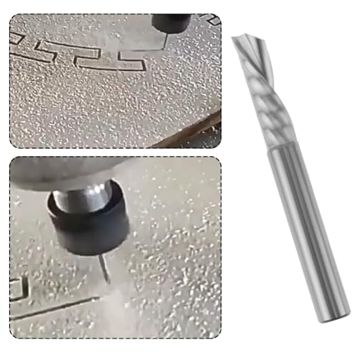 EMSea O-Flöte-Downcut-Spiralfräser-Bits 1/4 Zoll 22 Mm Schnittlänge für Aluminium Kunststoff Acryl Holz MDF PVC