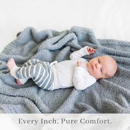 Image of Saranoni Bamboni Luxury Baby Blanket | Cozy & Soft Plush Receiving Blankets | Perfect for Girls & Infant Baby Boy Blankets | Gray - 30 inch x 40 inch